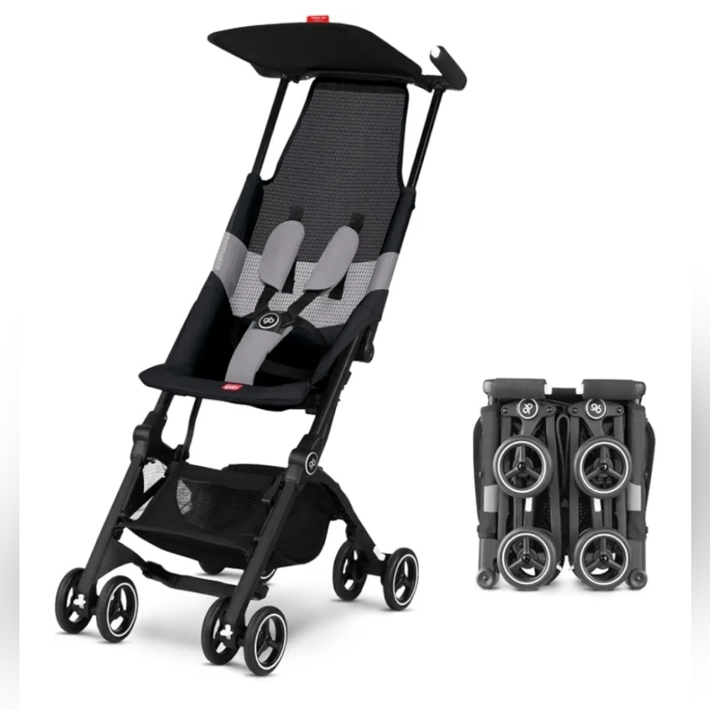 Pockit Brand Compact Black Stroller with Foldable Design